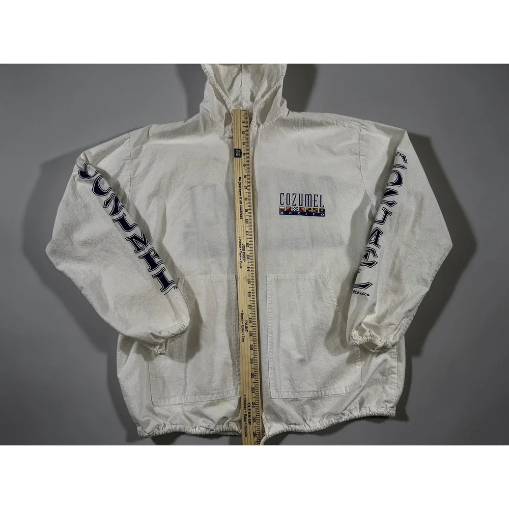 Cozumel‎ Mexico Windbreaker Hoodie Mens White Good Nautical Graphic